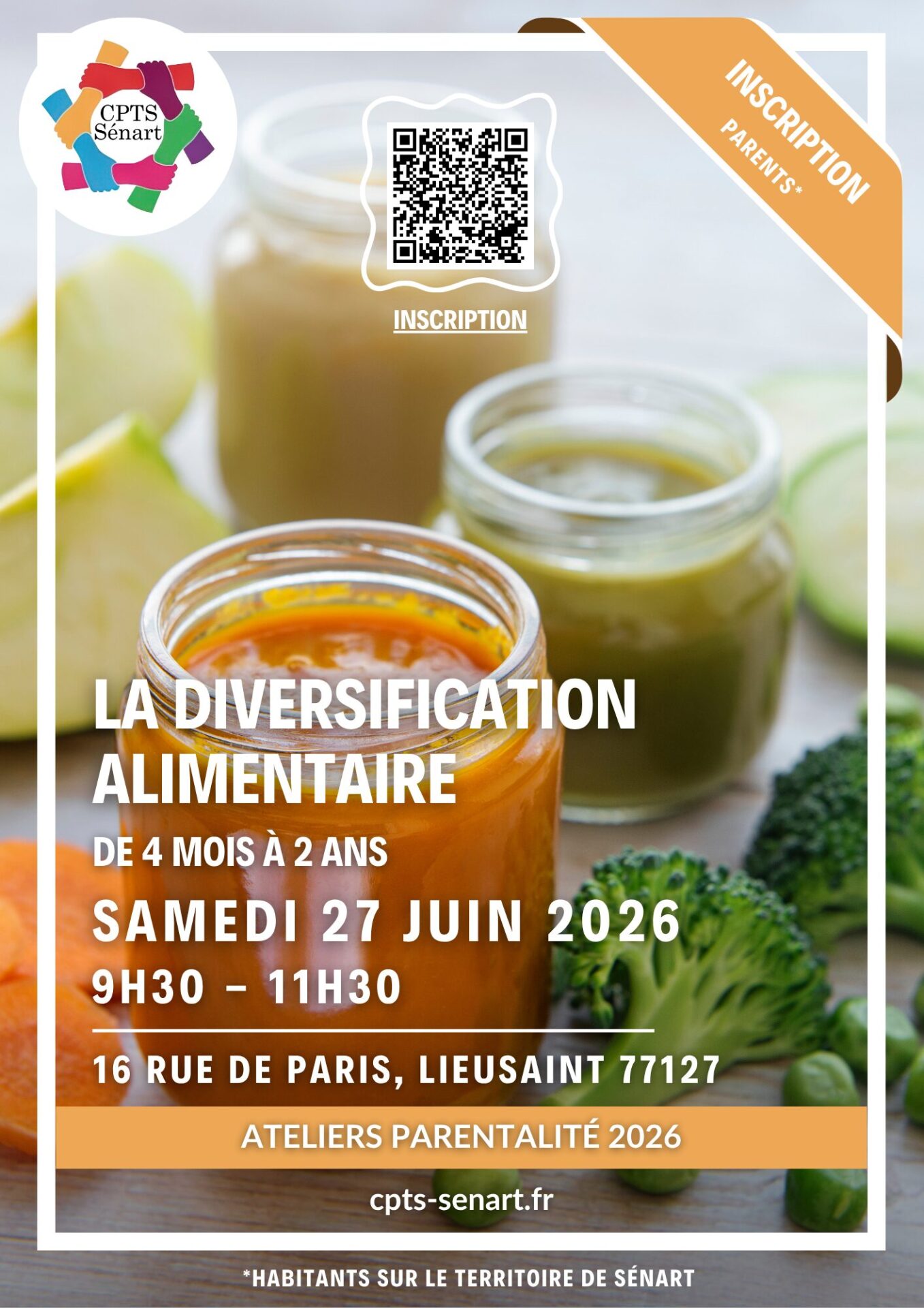 Ateliers parentalité - La diversification alimentaire : de 4 mois à 2 ans (parents - bébé accepté)